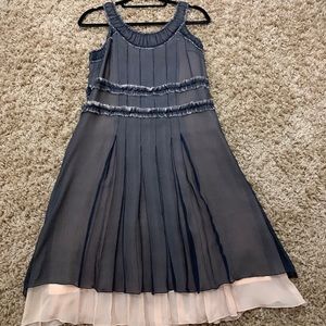 Marc Jacobs black and pink chiffon pleated dress